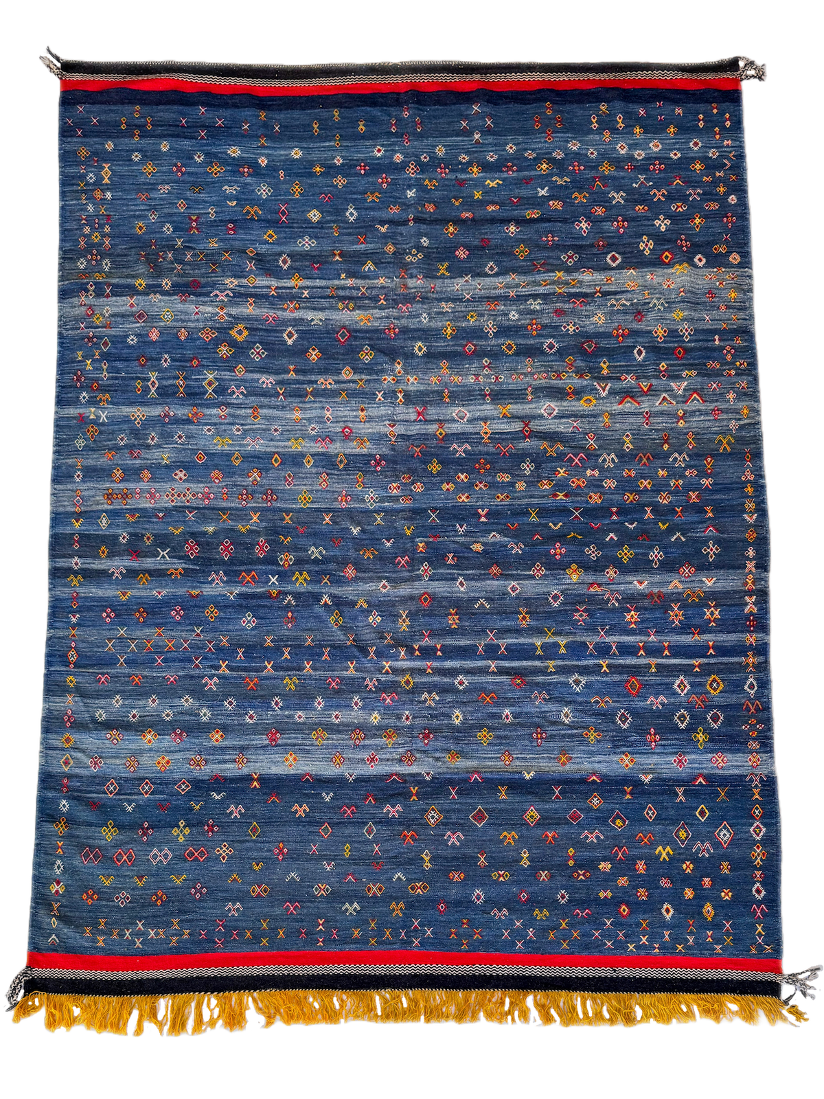 Anzal's Symbolic Indigo Flatweave | 8'-8" x 12'-5"
