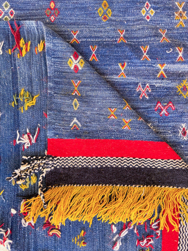 Anzal's Symbolic Indigo Flatweave | 8'-8