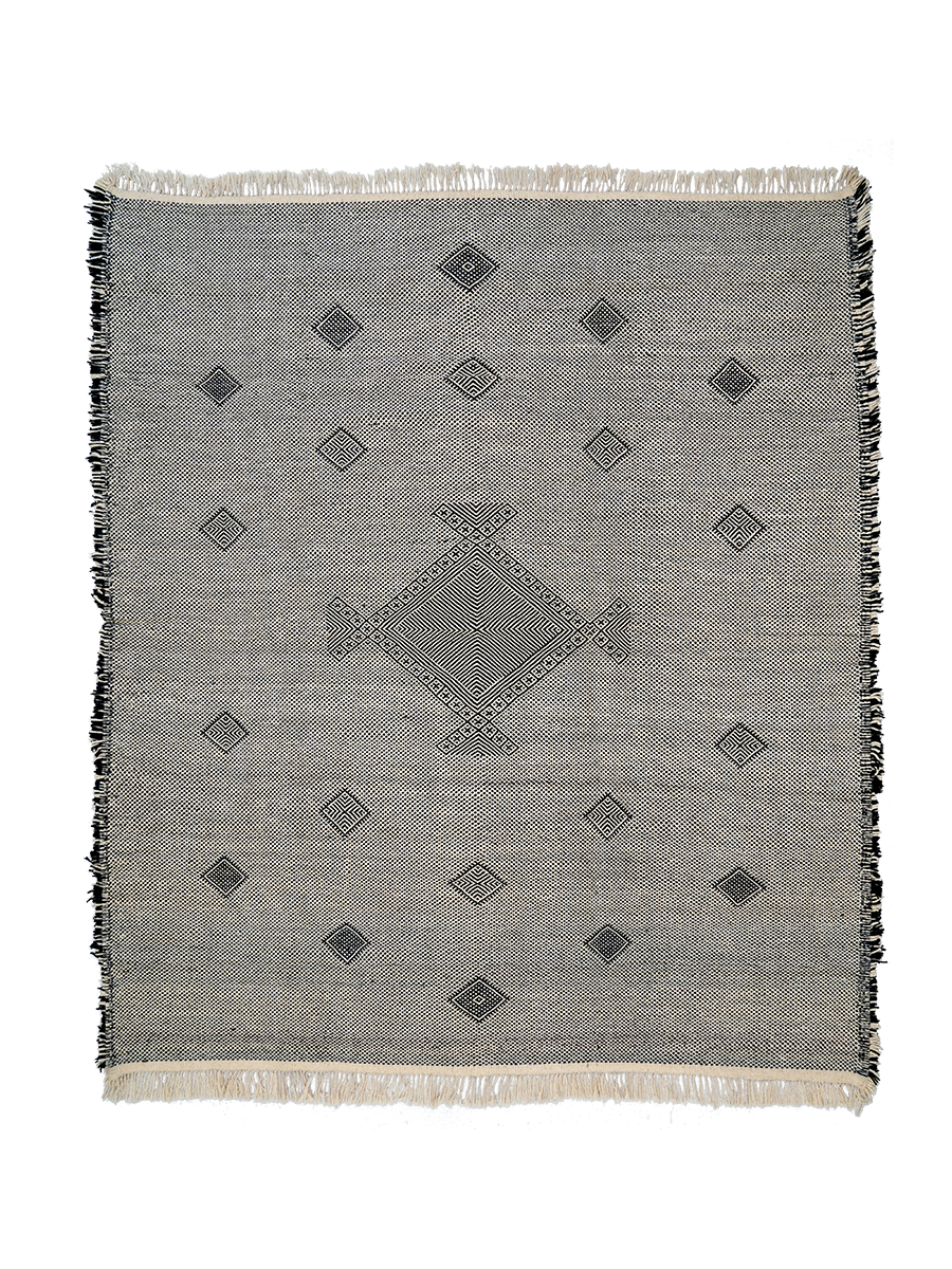 Khadija’s Black and White Flatweave | 8'-6" x 9'-10"