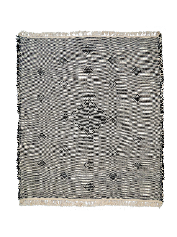Khadija’s Black and White Flatweave | 8'-6
