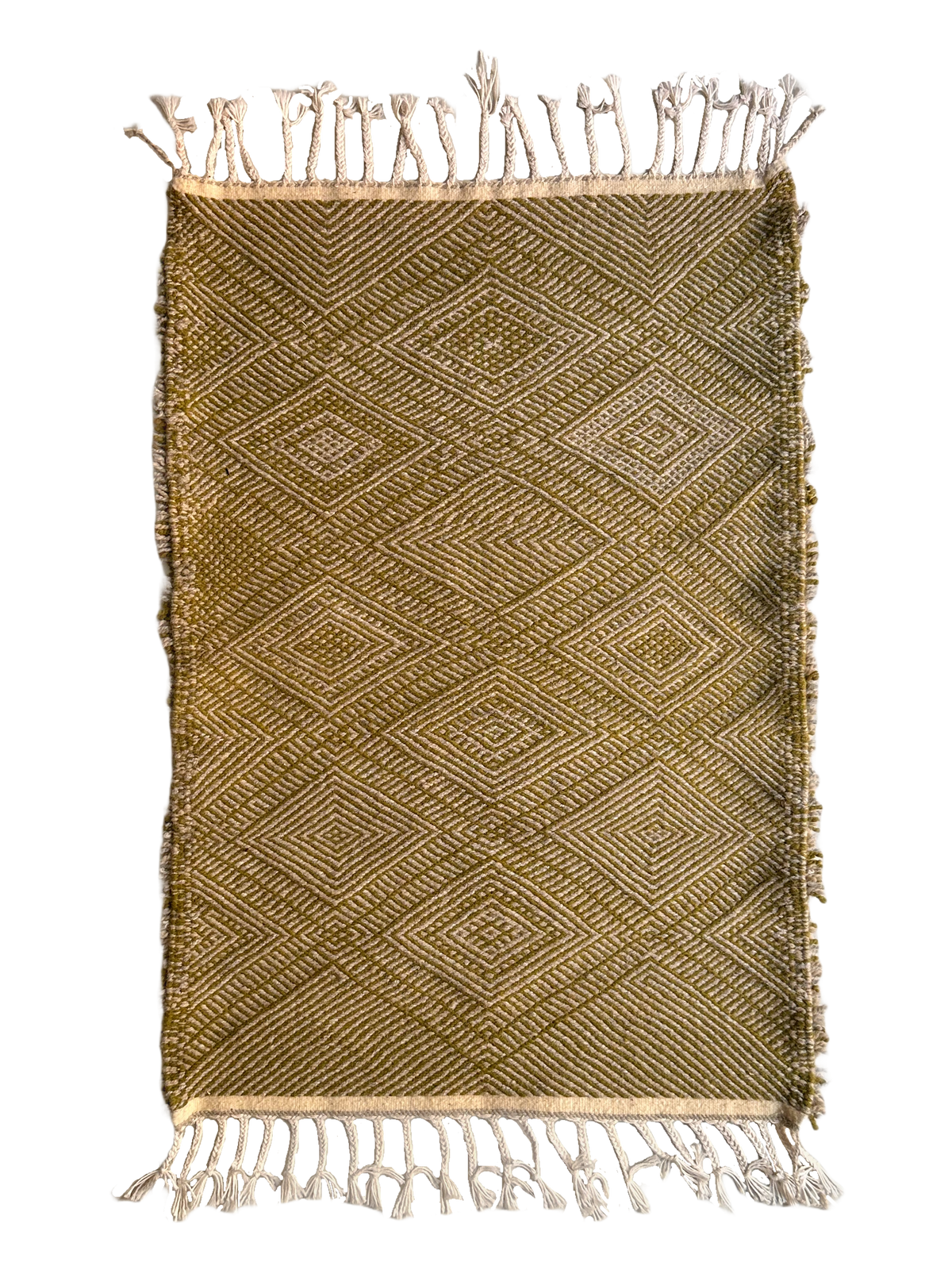 Khatima's Olive Flatweave Accent Rug | 28.3" x 3'-6"