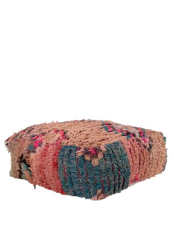 Vintage Boucherouite Pouf - Cotton Candy